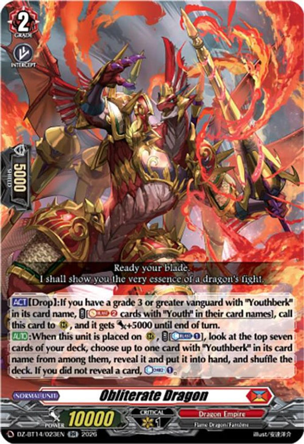 Obliterate Dragon - DZ-BT14/023EN - Double Rare