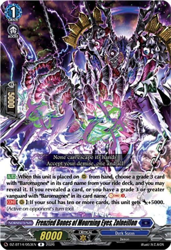 Frenzied Bones of Mourning Eyes, Zolneillon - DZ-BT14/053EN - Rare