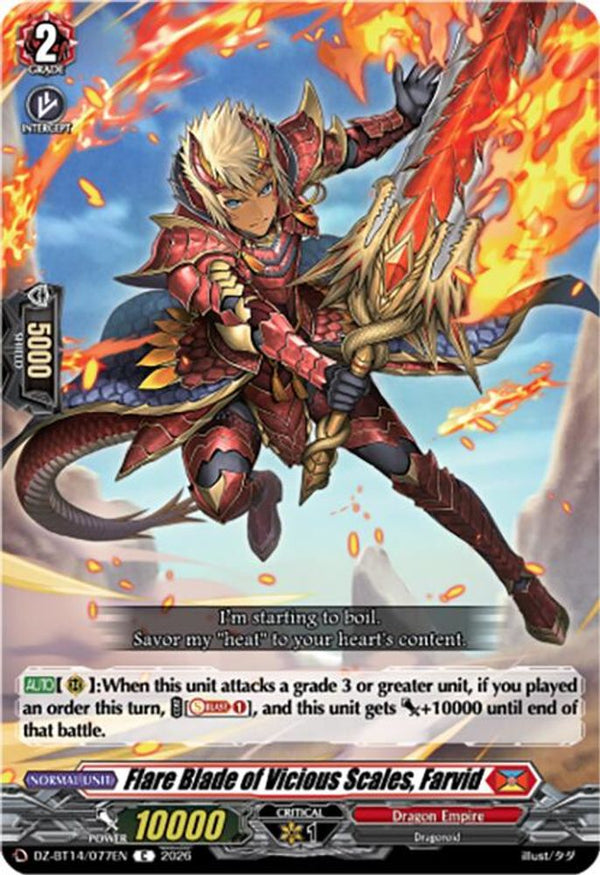 Flare Blade of Vicious Scales, Farvid - DZ-BT14/077EN - Common