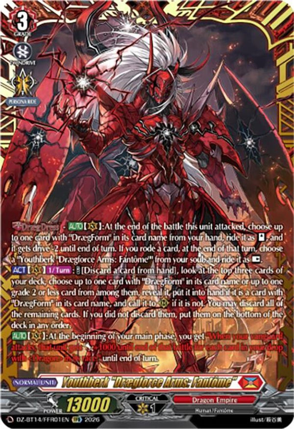 Youthberk "Draegforce Arms: Fantome" (FFR) - DZ-BT14/FFR01EN - Double Frame Rare