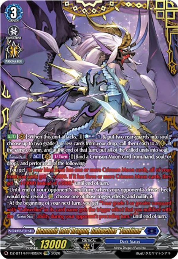 Demonic Lord Dragon, Gabwelius "Fantome" (FFR) - DZ-BT14/FFR05EN - Double Frame Rare