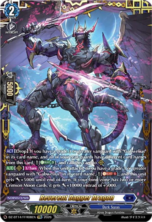 Reverent Dagger Dragon (FFR) - DZ-BT14/FFR08EN - Double Frame Rare