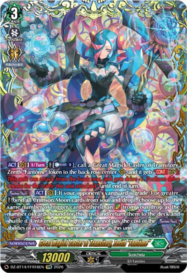 Great Magick Caster of Transitory, Zerith "Fantome" (FFR) - DZ-BT14/FFR16EN - Double Frame Rare