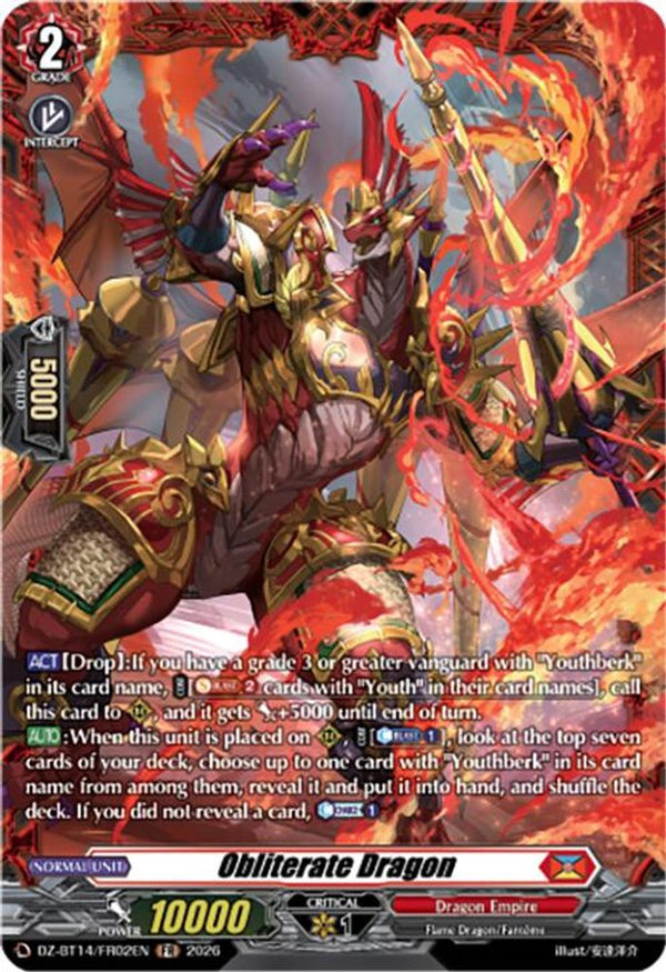 Obliterate Dragon (FR) - DZ-BT14/FR02EN - Frame Rare