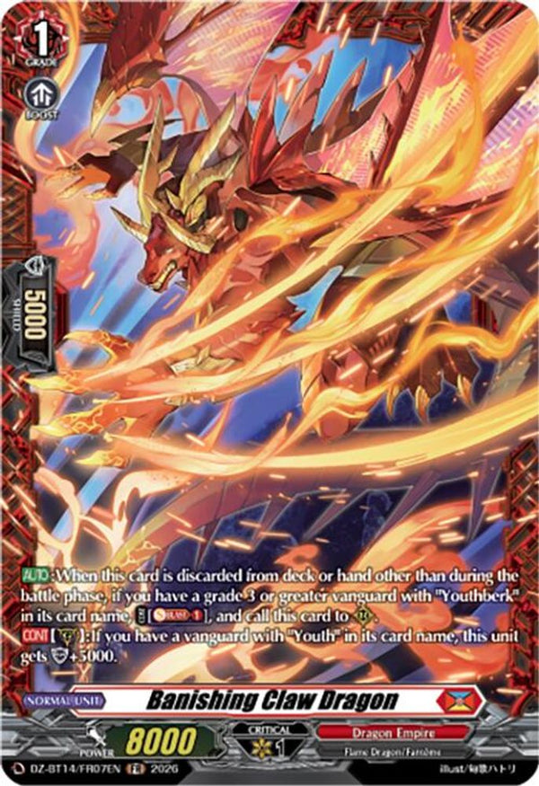 Banishing Claw Dragon (FR) - DZ-BT14/FR07EN - Frame Rare