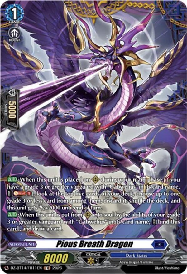 Pious Breath Dragon (FR) - DZ-BT14/FR11EN - Frame Rare