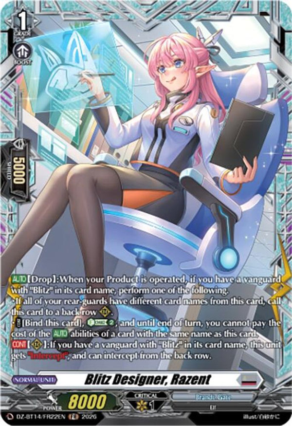 Blitz Designer, Razent (FR) - DZ-BT14/FR22EN - Frame Rare