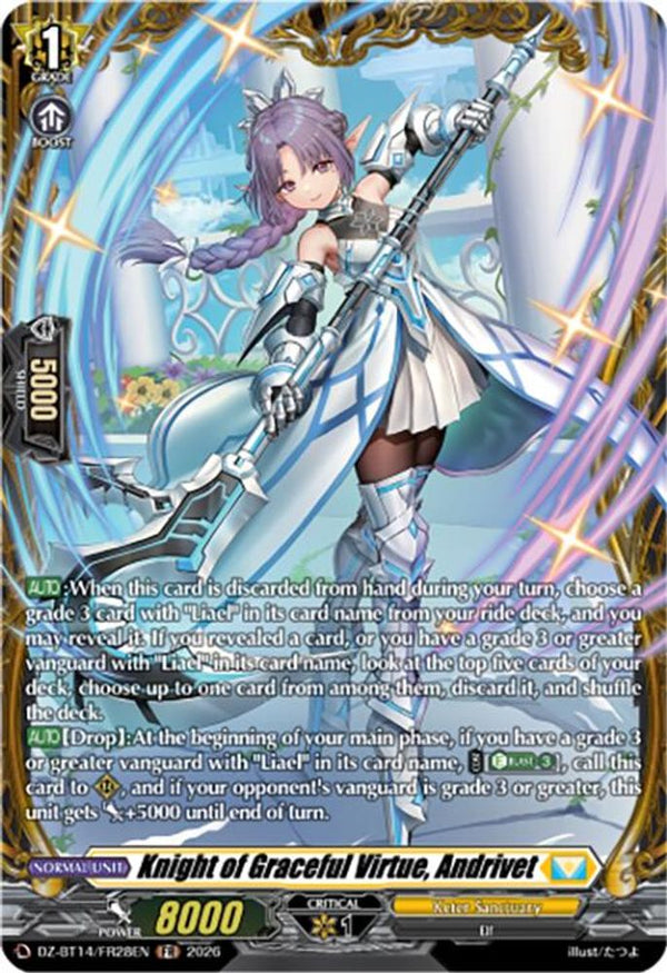Knight of Graceful Virtue, Andrivet (FR) - DZ-BT14/FR28EN - Frame Rare