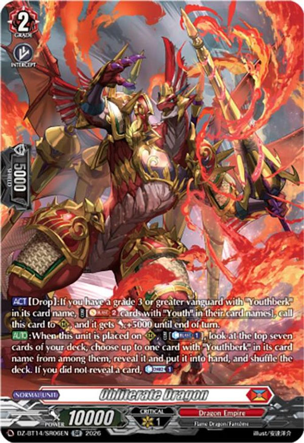 Obliterate Dragon (SR) - DZ-BT14/SR06EN - Silver Rare