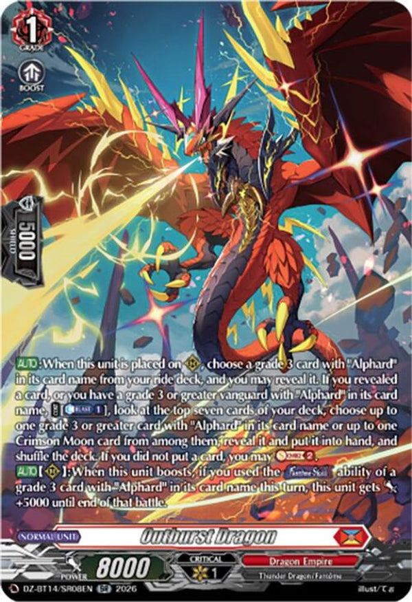 Outburst Dragon (SR) - DZ-BT14/SR08EN - Silver Rare