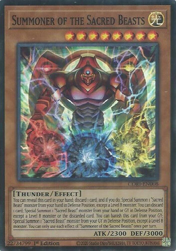 Summoner of the Sacred Beasts - CORI-EN008 - Super Rare - 1st Edition