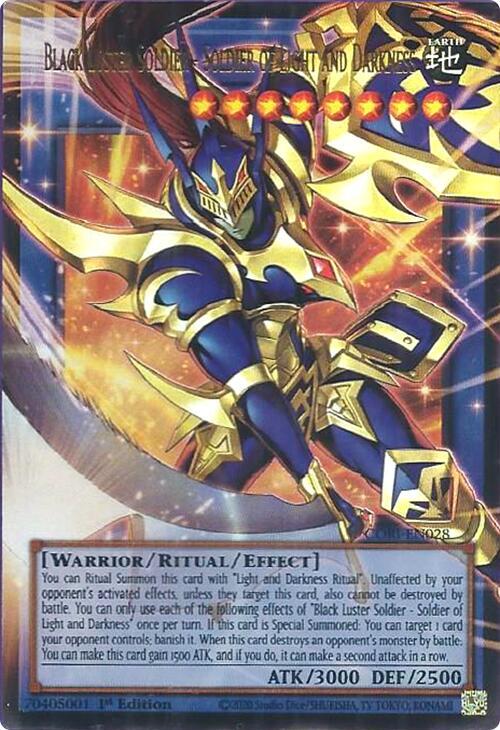 Black Luster Soldier - Soldier of Light and Darkness - CORI-EN028 - Ultra Rare (Overframe) - 1st Edition