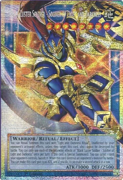 Black Luster Soldier - Soldier of Light and Darkness - CORI-EN028 - Starlight Rare (Overframe) - 1st Edition