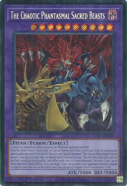 The Chaotic Phantasmal Sacred Beasts - CORI-EN029 - Secret Rare - 1st Edition