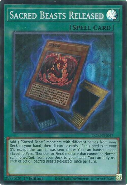Sacred Beasts Released - CORI-EN047 - Super Rare - 1st Edition
