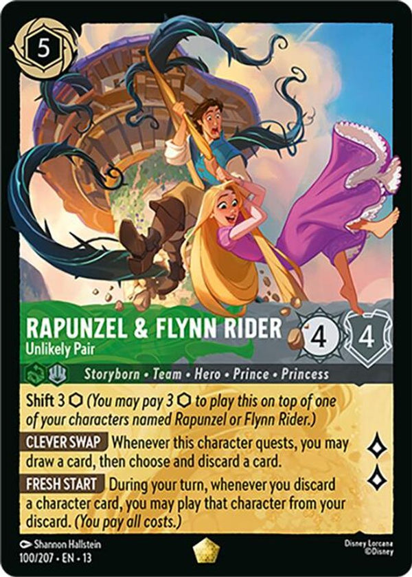 Rapunzel & Flynn Rider (Unlikely Pair) - 100/207 - Legendary