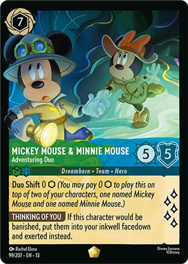 Mickey Mouse & Minnie Mouse (Adventuring Duo) - 99/207 - Legendary