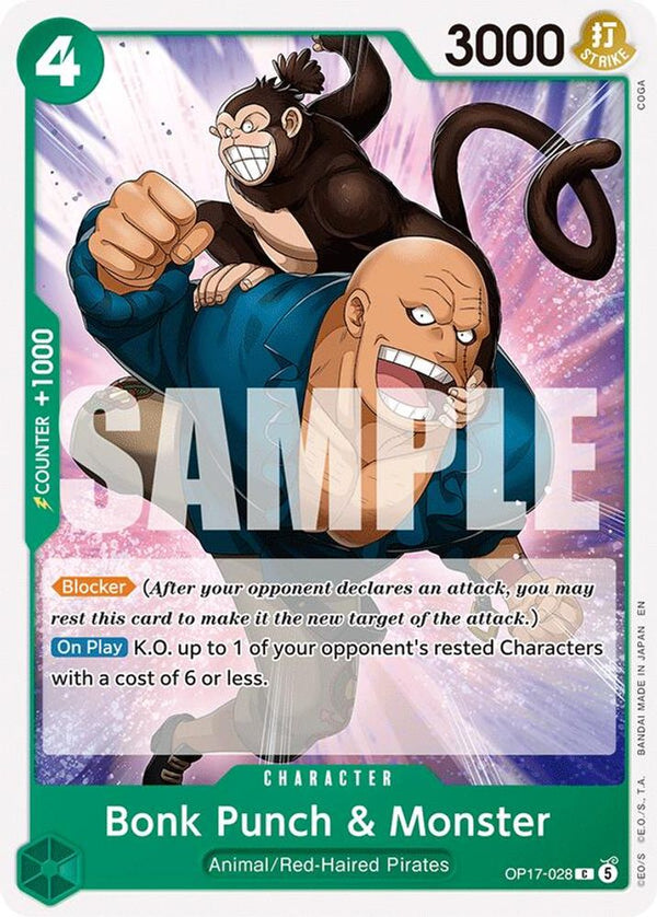 Bonk Punch & Monster - OP17-028 - Common (Pre-Order)