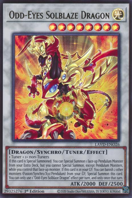Odd-Eyes Solblaze Dragon - LAVD-ENO26 - Ultra Rare - 1st Edition