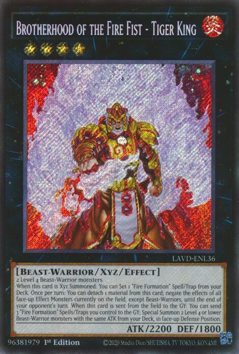 Brotherhood of the Fire Fist - Tiger King - LAVD-ENL36 - Secret Rare - 1st Edition