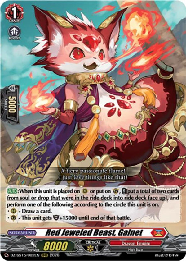Red Jeweled Beast, Galnet - DZ-SS15/002EN - Triple Rare