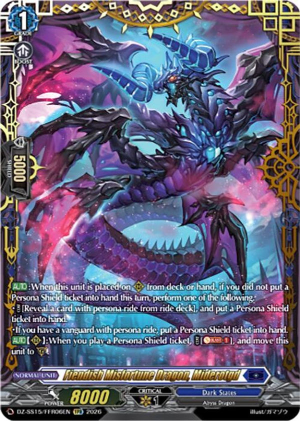 Fiendish Misfortune Dragon, Miderotgd (FFR) - DZ-SS15/FFR06EN - Double Frame Rare
