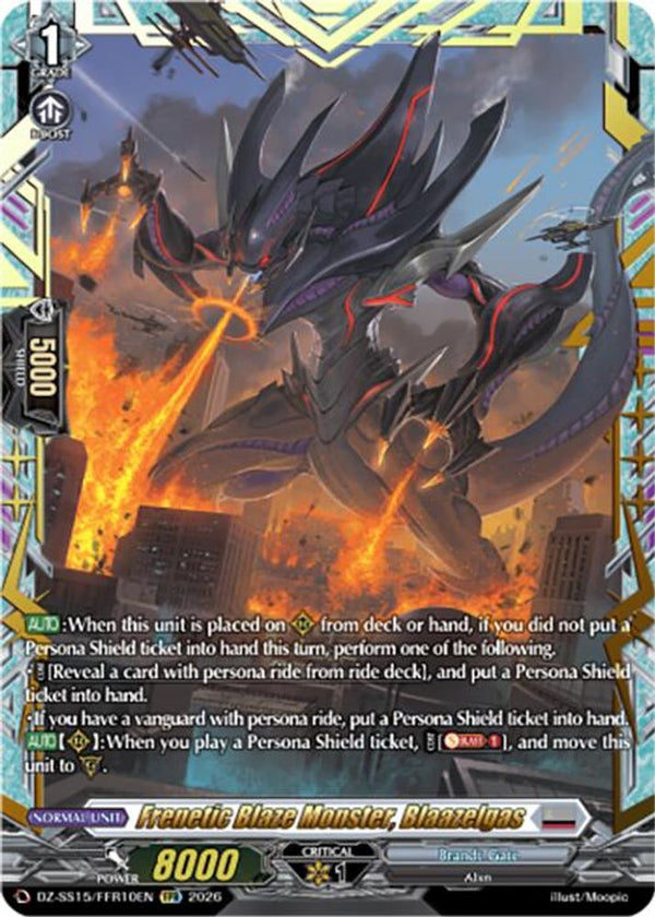 Frenetic Blaze Monster, Blaazelgas (FFR) - DZ-SS15/FFR10EN - Double Frame Rare
