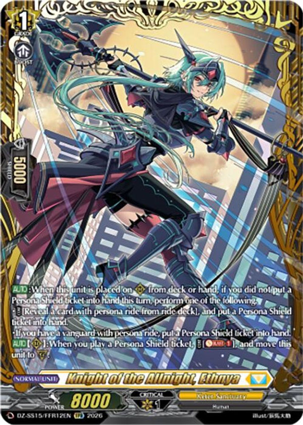 Knight of the Allnight, Ethnya (FFR) - DZ-SS15/FFR12EN - Double Frame Rare