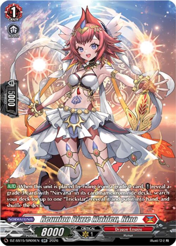 Reunion Blaze Maiden, Rino (SR) - DZ-SS15/SR09EN - Silver Rare