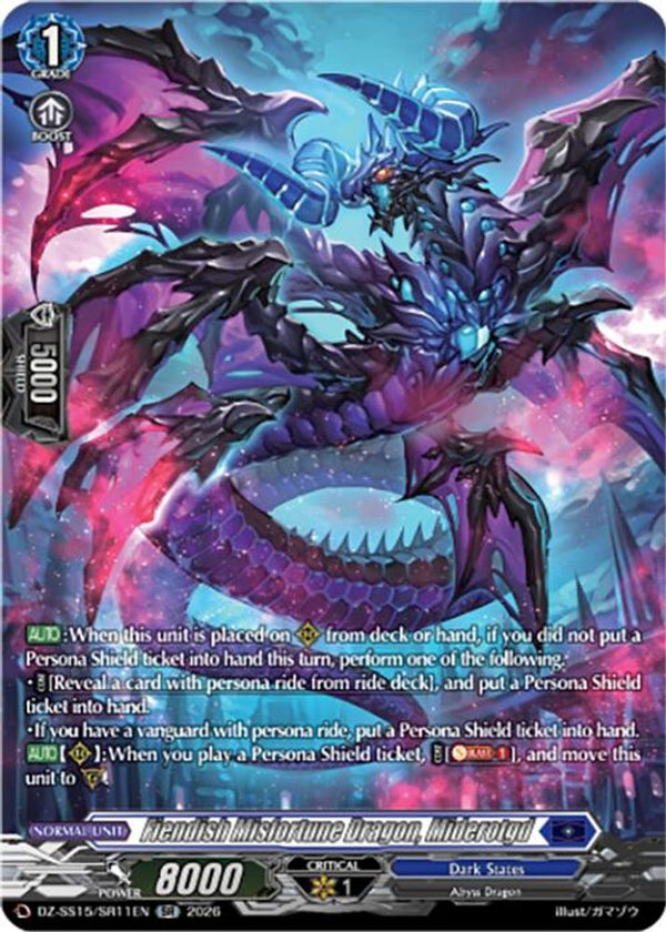 Fiendish Misfortune Dragon, Miderotgd (SR) - DZ-SS15/SR11EN - Silver Rare