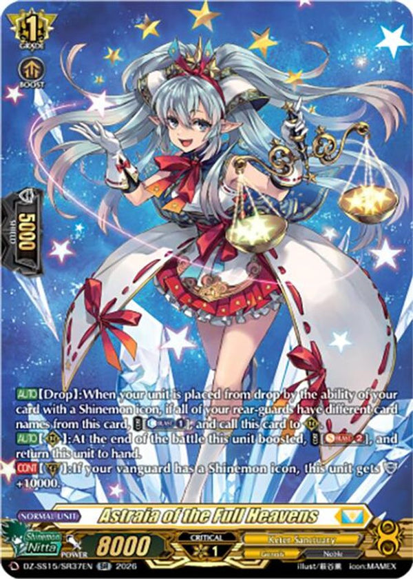 Astraia of the Full Heavens (SR) - DZ-SS15/SR37EN - Silver Rare