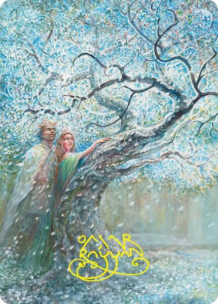 Flowering of the White Tree Art Card (Gold-Stamped Signature) (AHOB)