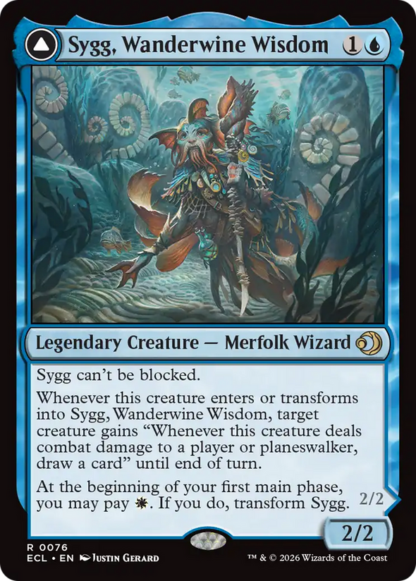 Sygg, Wanderwine Wisdom // Sygg, Wanderbrine Shield (ECL)