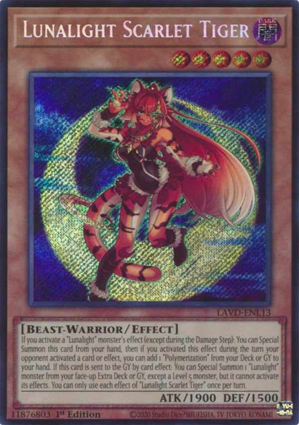 Lunalight Scarlet Tiger (Secret Rare) - LAVD-ENL13 - Secret Rare - 1st Edition