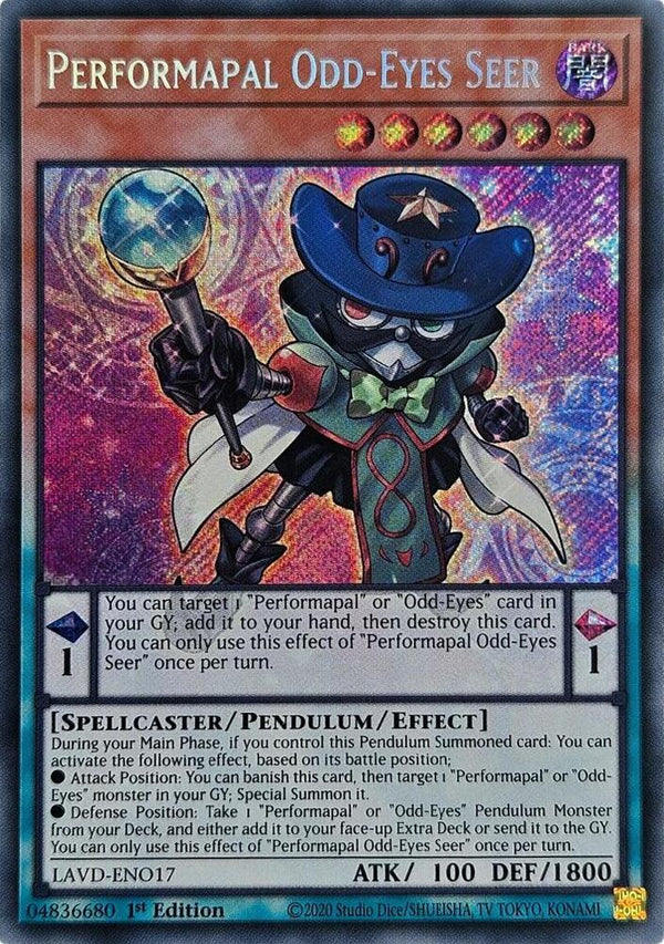 Performapal Odd-Eyes Seer (Secret Rare) - LAVD-ENO17 - Secret Rare - 1st Edition