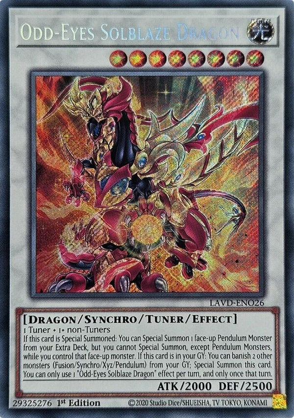Odd-Eyes Solblaze Dragon (Secret Rare) - LAVD-ENO26 - Secret Rare - 1st Edition