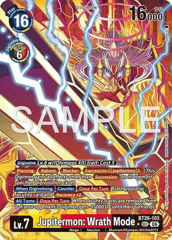 Jupitermon: Wrath Mode (Alternate Art) - BT26-103 - Secret Rare