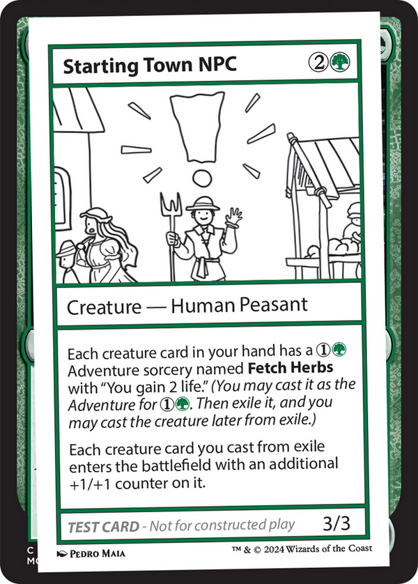 Starting Town NPC - Test Card (MB2)