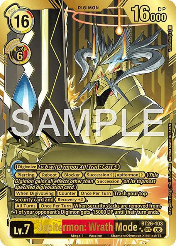 Jupitermon: Wrath Mode (Rare Pull) - BT26-103 - Secret Rare