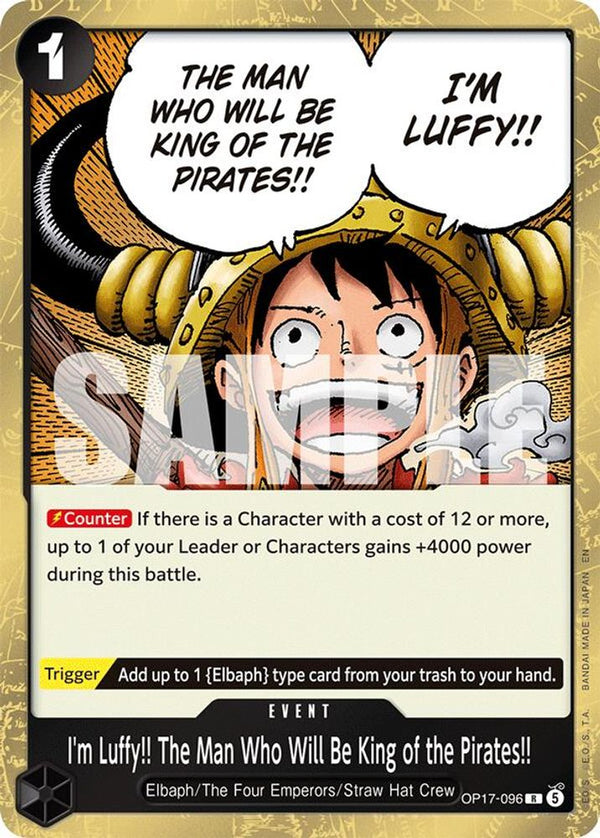 I'm Luffy!! The Man Who Will Be King of the Pirates!! - OP17-096 - Rare (Pre-Order)
