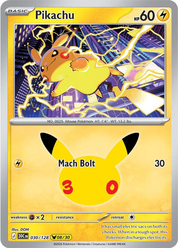 Pikachu - 030/128 - Pikachu Rare