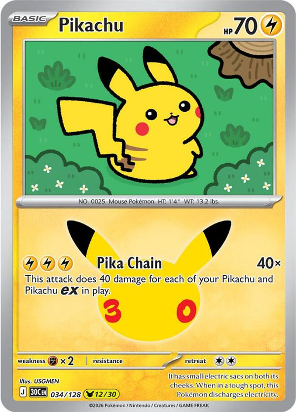 Pikachu - 034/128 - Pikachu Rare