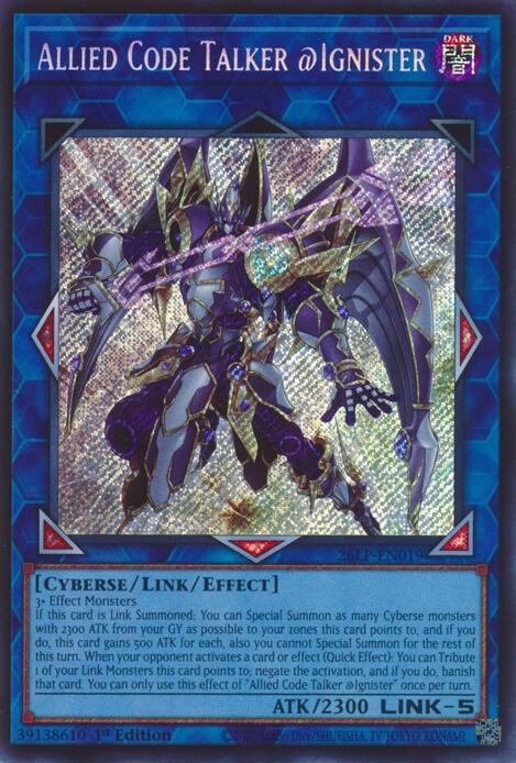 Allied Code Talker @Ignister (SCR) - 26LP-EN019 - Secret Rare - 1st Edition