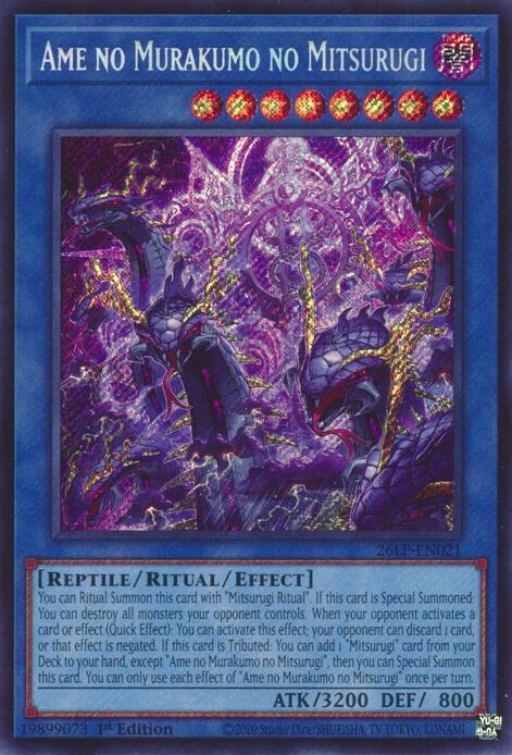 Ame no Murakumo no Mitsurugi (SCR) - 26LP-EN021 - Secret Rare - 1st Edition