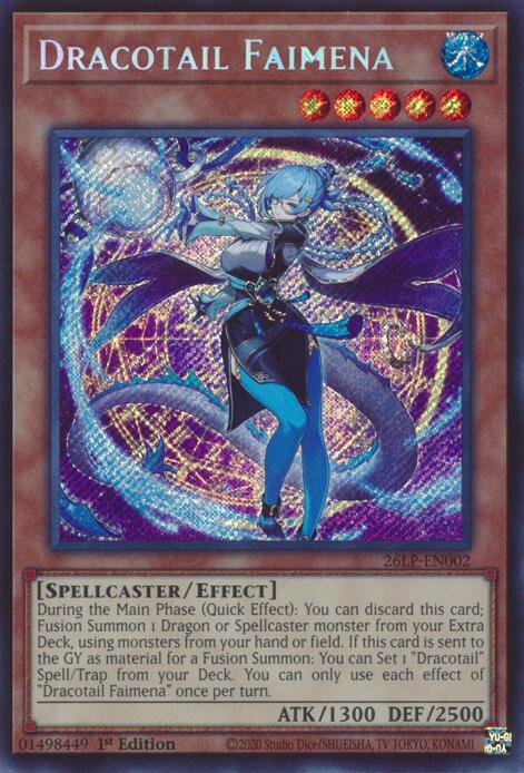Dracotail Faimena (SCR) - 26LP-EN002 - Secret Rare - 1st Edition
