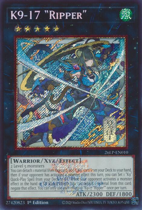 K9-17 Ripper (Alternate Art) (ESR) - 26LP-EN010 - Emblazoned Secret Rare - 1st Edition