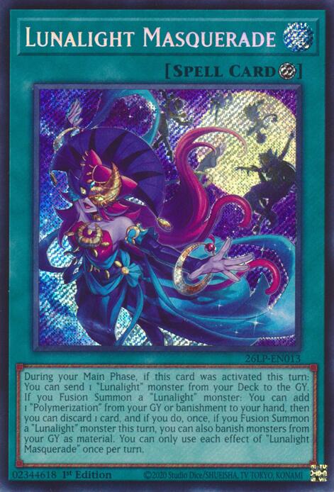 Lunalight Masquerade (SCR) - 26LP-EN013 - Secret Rare - 1st Edition