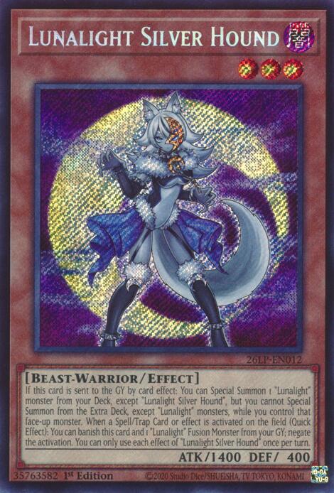 Lunalight Silver Hound (SCR) - 26LP-EN012 - Secret Rare - 1st Edition