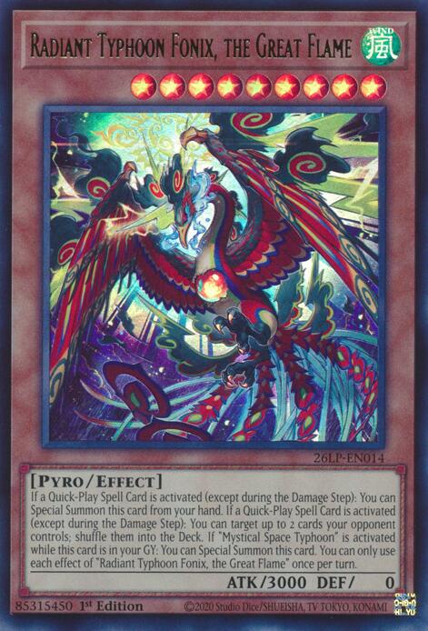 Radiant Typhoon Fonix, the Great Flame - 26LP-EN014 - Ultra Rare - 1st Edition
