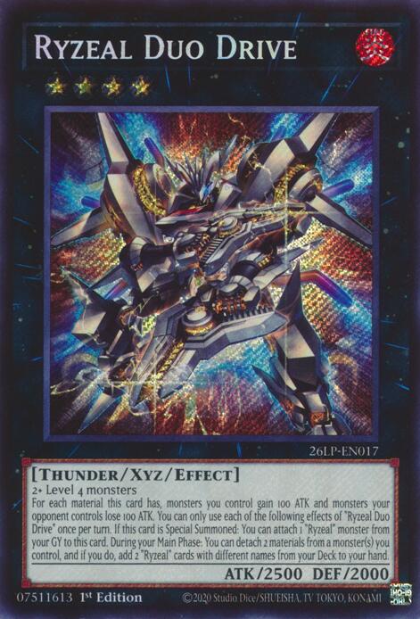 Ryzeal Duo Drive (SCR) - 26LP-EN017 - Secret Rare - 1st Edition
